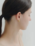 Champagne Moon Silver Goutte Glint Earrings XS