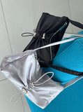 Borin satin shirring-string mini shoulder bag