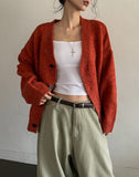 Neckie Soft Loose Fit V-Neck Cardigan
