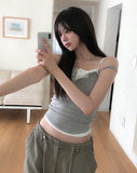 [U-BASIC] Rollin Button Round Sleeveless Top