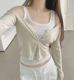 Soft Touch Slim Fit Span Long Sleeve Cardigan