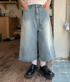 Comu Light Blue Bermuda Washing Denim Pants