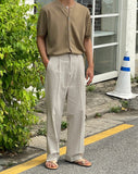 Rivet Linen Semi-Wide Slacks