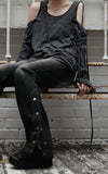 Snap Slit Denim Pants