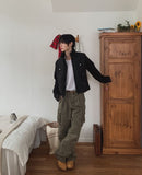 Mood Knit Color Matching High Neck Jacket