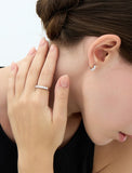 Essence Silver (W) Lab Diamond Half Pave Ring 0.1CT