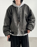 Chrissy leather MA-1 padded jumper