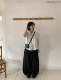 Chas Summer Black Denim Wide Pants