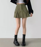 Pleats Underpants A-line Skirt Pants