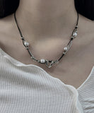 Black Strap Ball Necklace