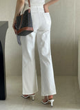 Delia Cotton Wide Banding Denim Pants