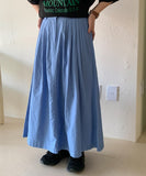 Shoniku banding pin tuck long skirt