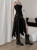 Beuhen unbalance slit skirt