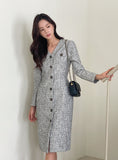 Median Tweed Button One Piece