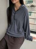 Kudelin Button Stripe Hoodie