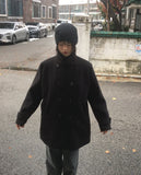 [Quilted lining / MADE] Ronb high neck double half coat