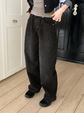 Kilo Black Stripe Long Wide Denim Pants