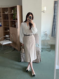 Macaron V-Shirring Blouse