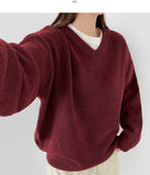 Wool Acrylic Blend V-neck Loose Fit Avant Knit
