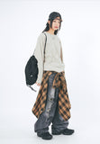 Waffle slab round-neck long sleeve