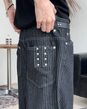 Eiffel studded striped denim pants