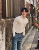 Furnon Ribbed Half-Zip Muscle Long Sleeve Tee