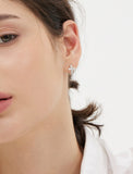 Essence Silver (W) Moissanite Cross One-Touch Earrings
