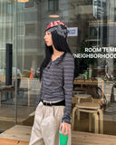 Mono multi-stripe slim hoodie