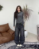 Lepin double knee damage denim pants