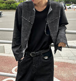 Linen deck cropped jacket