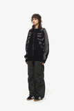 [2-WAY] Skull Bone Knit Zip-up