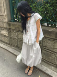 Honoka Pintuck Balloon Banding Midi Skirt