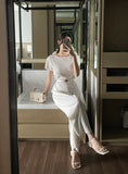 Mier Pleated T-Blouse