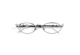 Geek Chic Cubic Silver Frame Round Glasses