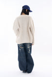 Maya round-neck wool brush cardigan