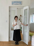 Niola Dot Nylon Layered Long Skirt