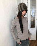 Luhin Underscored Button Long Sleeve T-Shirt
