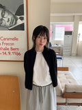 Kenfeed Cropped Knit Zip-Up Cardigan
