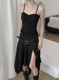 Lay Shirred Mesh Layered Sleeveless