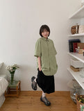 [unisex] Biger Cotton Over Short Sleeve Shirt
