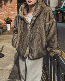 Chase Wolf Fur Hooded Zip-Up