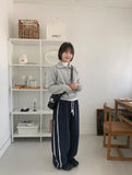 Tomiki banding string dot fleece wide pants