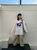[unisex] Shimoko Spray Printing Long Sleeve Over Tee