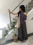 Shima Drape Frill Off-Shoulder Short Sleeve Tee