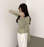 Mesh Sleeveless Bustier Long Sleeve Cardigan Set Knit