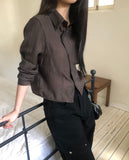 Cuhi Diagonal Button One-Pocket Collar Shirt