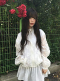Bari Flower See-Through String Windbreaker Jacket