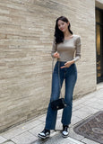 Ereumi Ribbed Square Neck Knit
