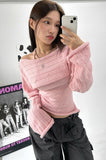 Hearts Unbalance Knit Bolero Set