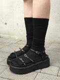 Body Buckle Platform Sole Sandals